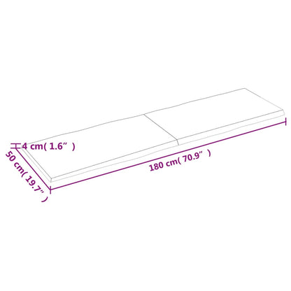 Bordsskiva mörkbrun 180x50x(2-4) cm massivt trä levande kant