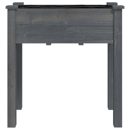 Odlingslåda med foder grå 71x37x76 cm massivt granträ