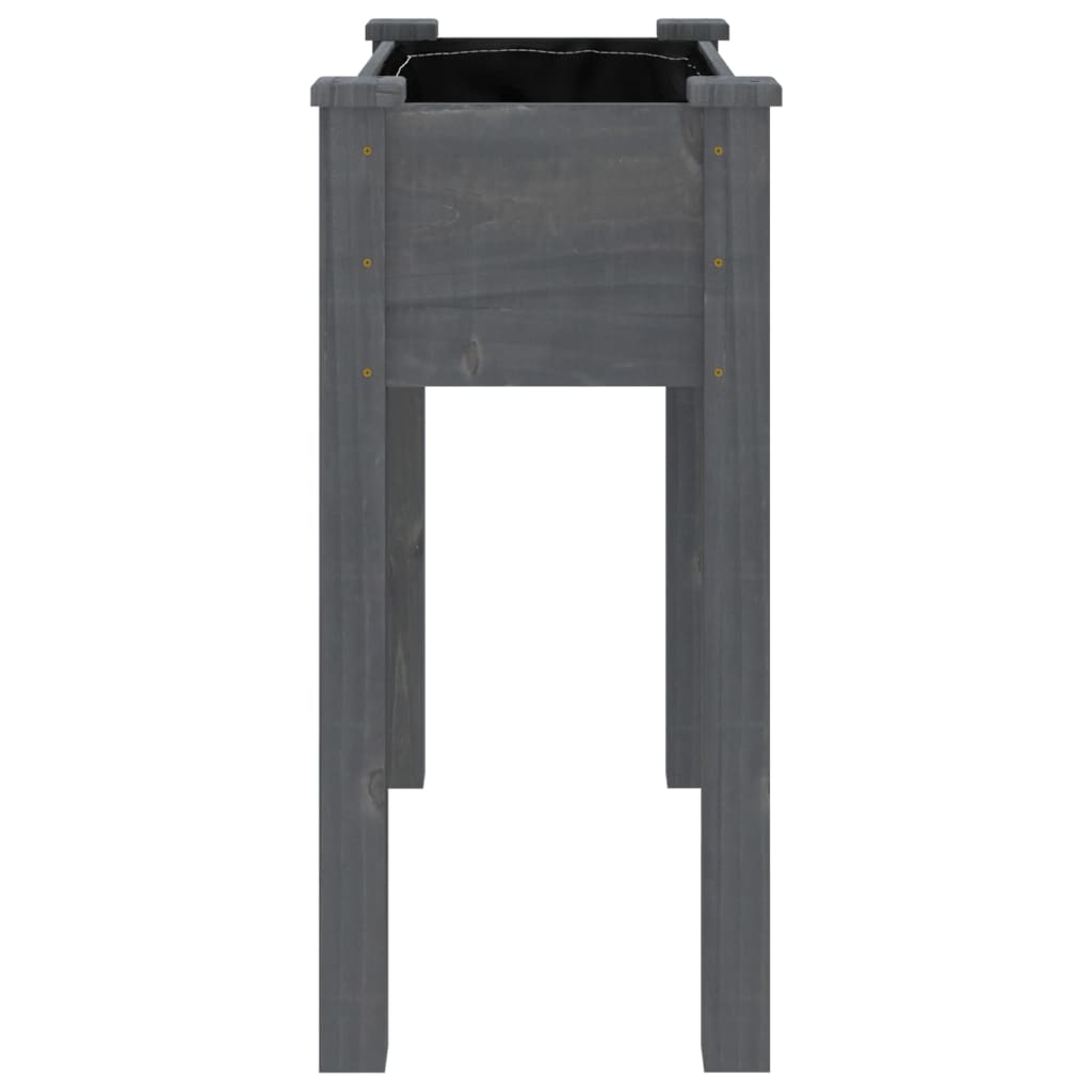 Odlingslåda med foder grå 71x37x76 cm massivt granträ
