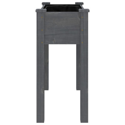 Odlingslåda med foder grå 71x37x76 cm massivt granträ
