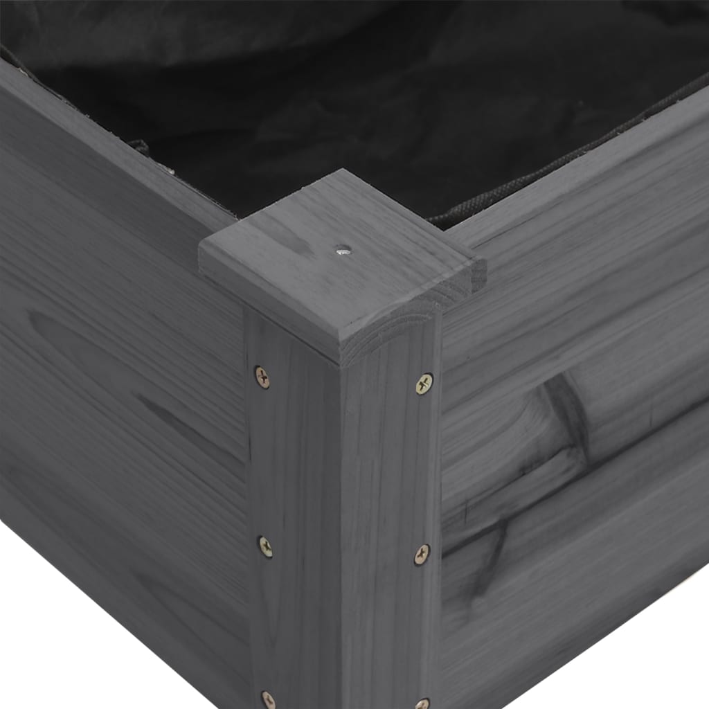 Odlingslåda med foder grå 71x37x76 cm massivt granträ