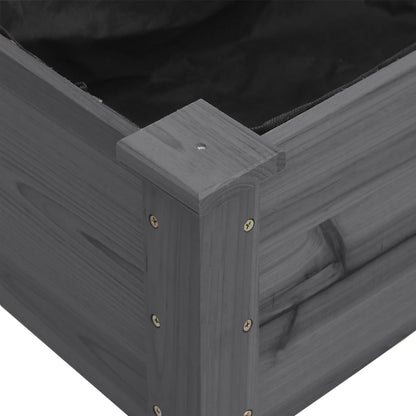 Odlingslåda med foder grå 71x37x76 cm massivt granträ