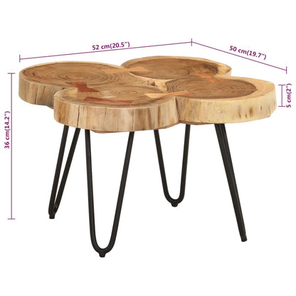 Soffbord 36 cm 4 träutskärningar massivt akaciaträ