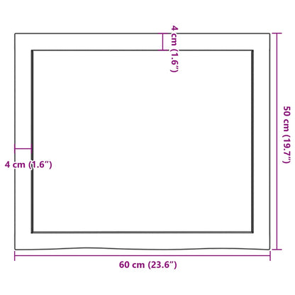 Bordsskiva 60x50x(2-4) cm obehandlad massiv ek