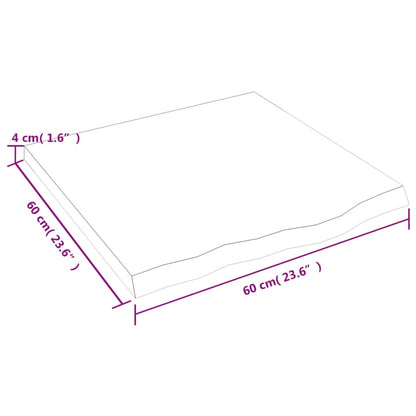 Bordsskiva 60x60x(2-4) cm obehandlad massiv ek