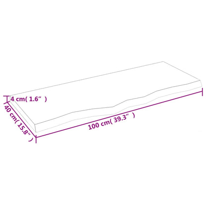 Bordsskiva 100x40x(2-4) cm obehandlad massiv ek