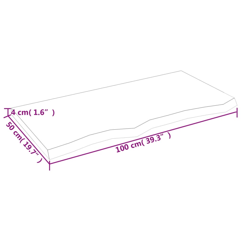 Bordsskiva 100x50x(2-4) cm obehandlad massiv ek