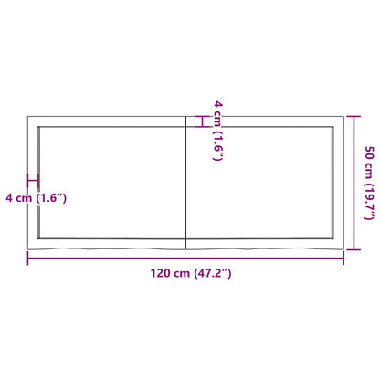 Bordsskiva 120x50x(2-6) cm obehandlad massiv ek