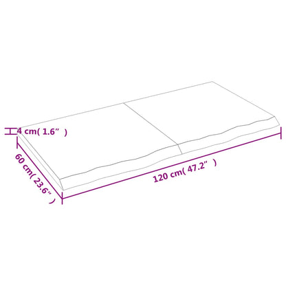 Bordsskiva 120x60x(2-4) cm obehandlad massiv ek