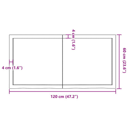 Bordsskiva 120x60x(2-4) cm obehandlad massiv ek