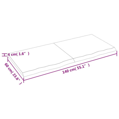 Bordsskiva 140x60x(2-4) cm obehandlad massiv ek