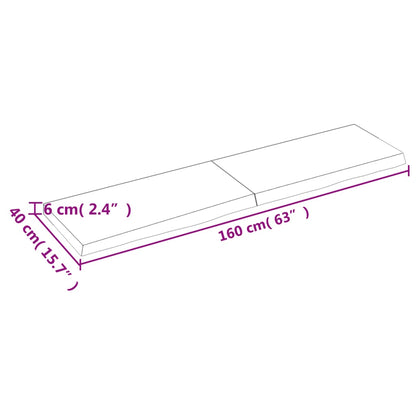 Bordsskiva 160x40x(2-6) cm obehandlad massiv ek