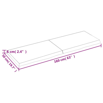 Bordsskiva 160x50x(2-6) cm obehandlad massiv ek