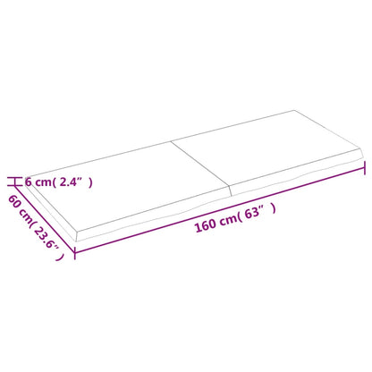 Bordsskiva 160x60x(2-6) cm obehandlad massiv ek