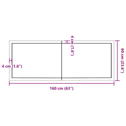 Bordsskiva 160x60x(2-6) cm obehandlad massiv ek