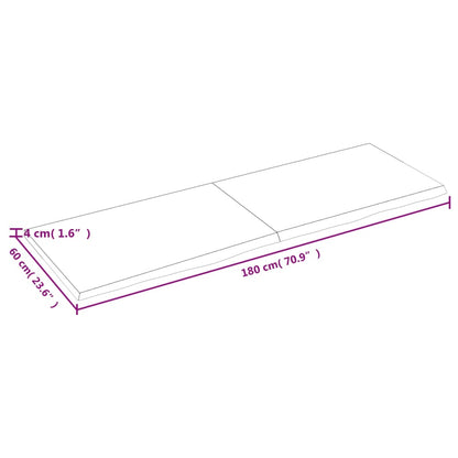 Bordsskiva 180x60x(2-4) cm obehandlad massiv ek