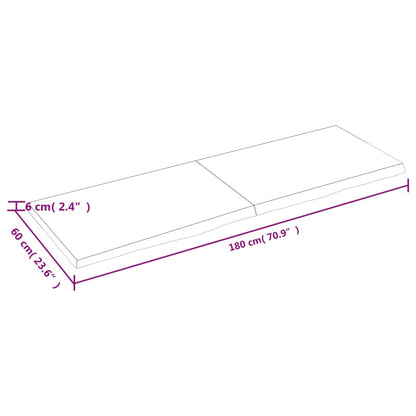 Bordsskiva 180x60x(2-6) cm obehandlad massiv ek