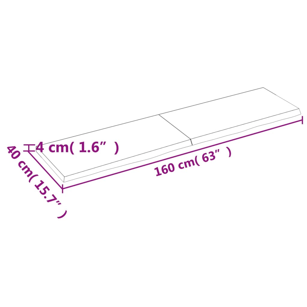 Bordsskiva ljusbrun 160x40x(2-4) cm behandlad massiv ek