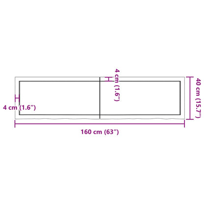 Bordsskiva ljusbrun 160x40x(2-4) cm behandlad massiv ek