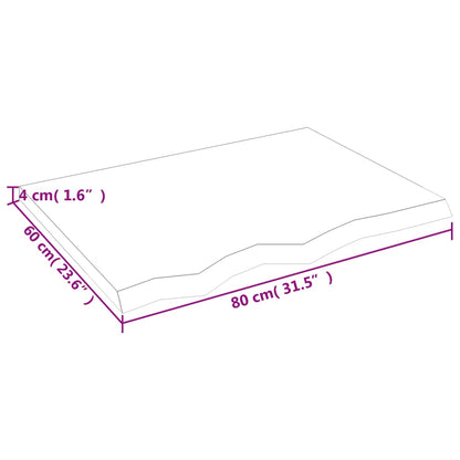 Bordsskiva mörkbrun 80x60x(2-4) cm behandlad massiv ek