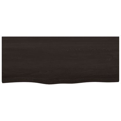 Bordsskiva mörkbrun 100x40x(2-6) cm behandlad massiv ek