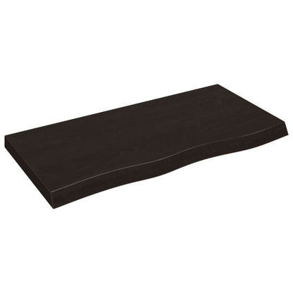 Bordsskiva mörkbrun 100x50x(2-6) cm behandlad massiv ek