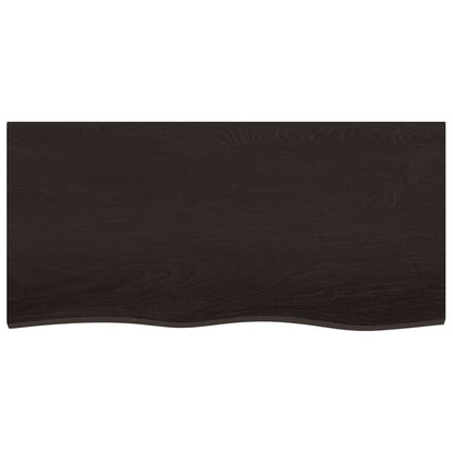 Bordsskiva mörkbrun 100x50x(2-6) cm behandlad massiv ek