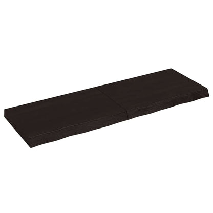 Bordsskiva mörkbrun 120x40x(2-6) cm behandlad massiv ek