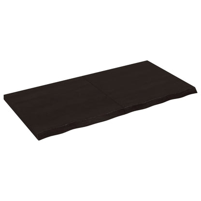 Bordsskiva mörkbrun 120x60x(2-4) cm behandlad massiv ek