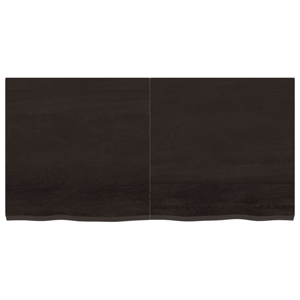 Bordsskiva mörkbrun 120x60x(2-4) cm behandlad massiv ek