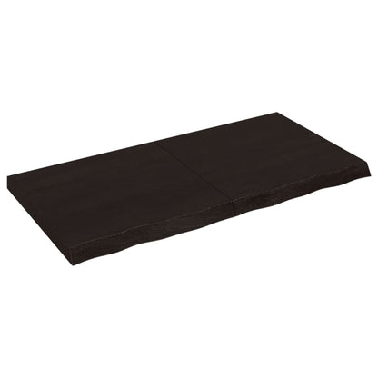 Bordsskiva mörkbrun 120x60x(2-6) cm behandlad massiv ek