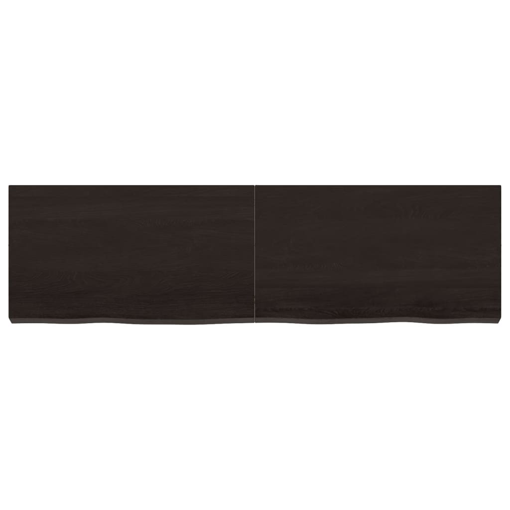 Bordsskiva mörkbrun 140x40x(2-6) cm behandlad massiv ek