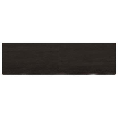 Bordsskiva mörkbrun 140x40x(2-6) cm behandlad massiv ek