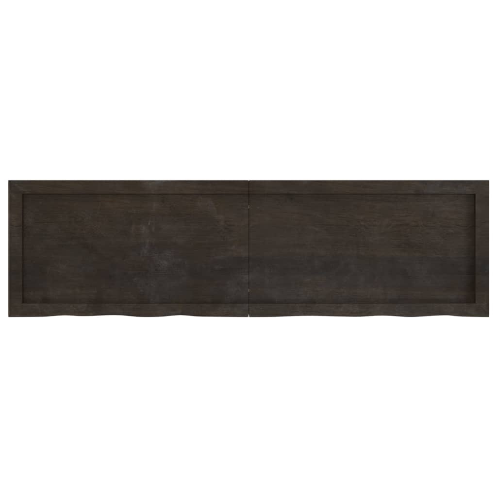 Bordsskiva mörkbrun 140x40x(2-6) cm behandlad massiv ek