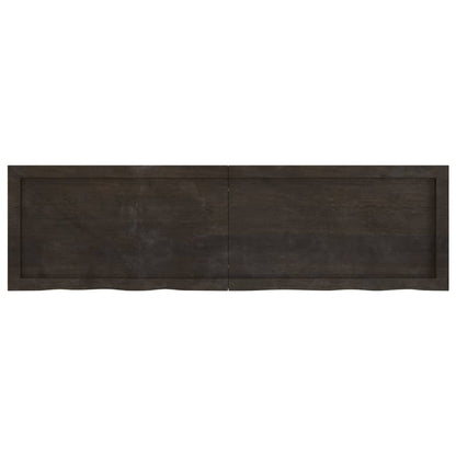 Bordsskiva mörkbrun 140x40x(2-6) cm behandlad massiv ek