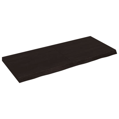 Bordsskiva mörkbrun 140x60x(2-6) cm behandlad massiv ek