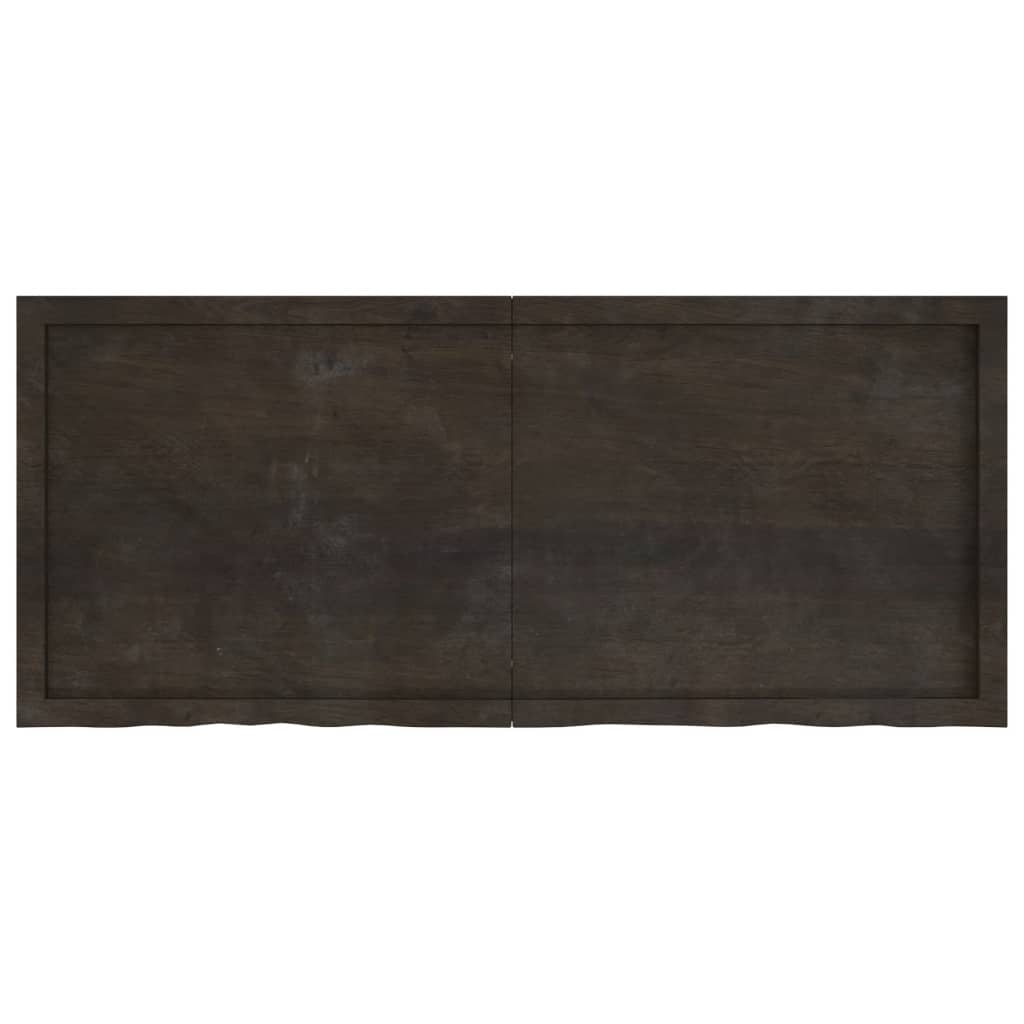 Bordsskiva mörkbrun 140x60x(2-6) cm behandlad massiv ek