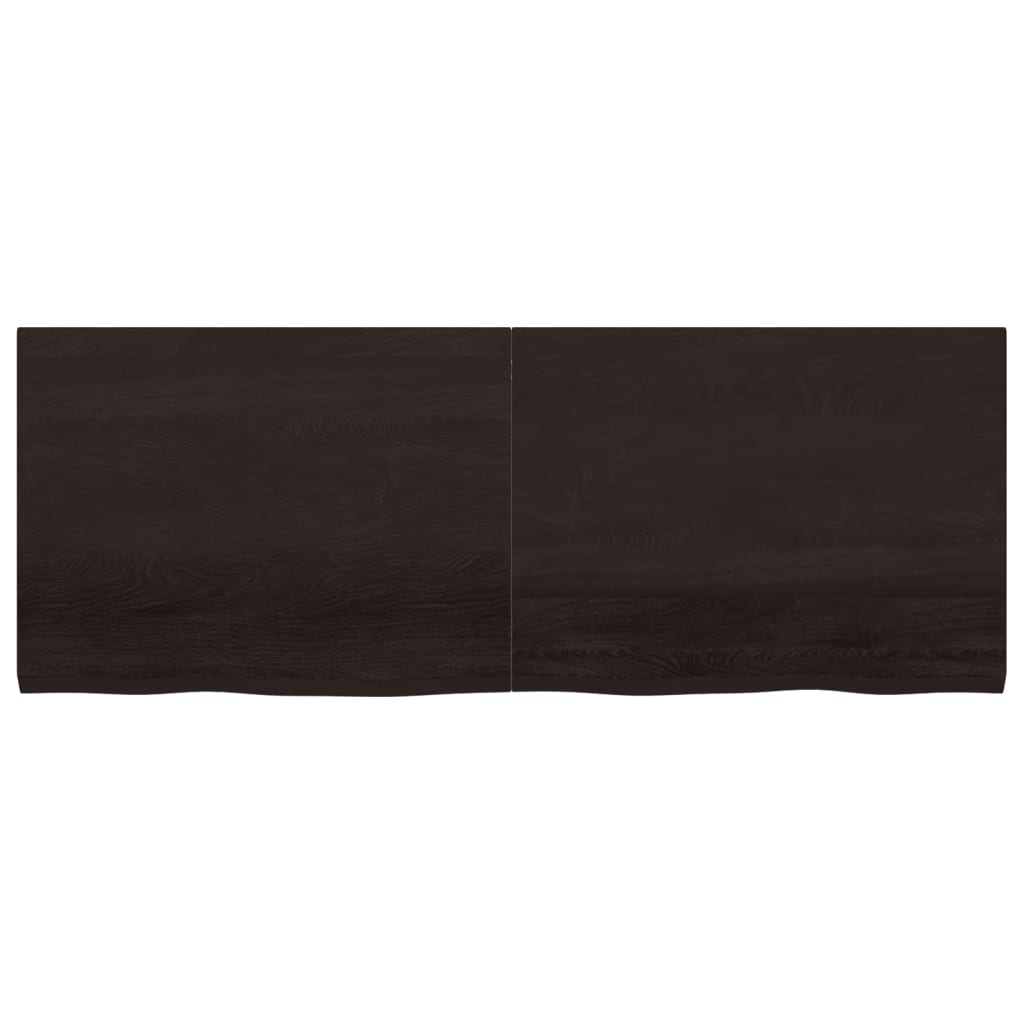 Bordsskiva mörkbrun 160x60x(2-4) cm behandlad massiv ek