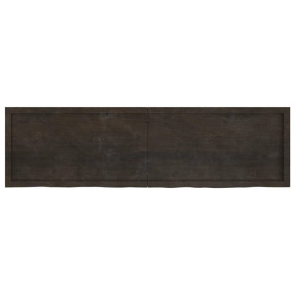 Bordsskiva mörkgrå 180x50x(2-6) cm behandlad massiv ek