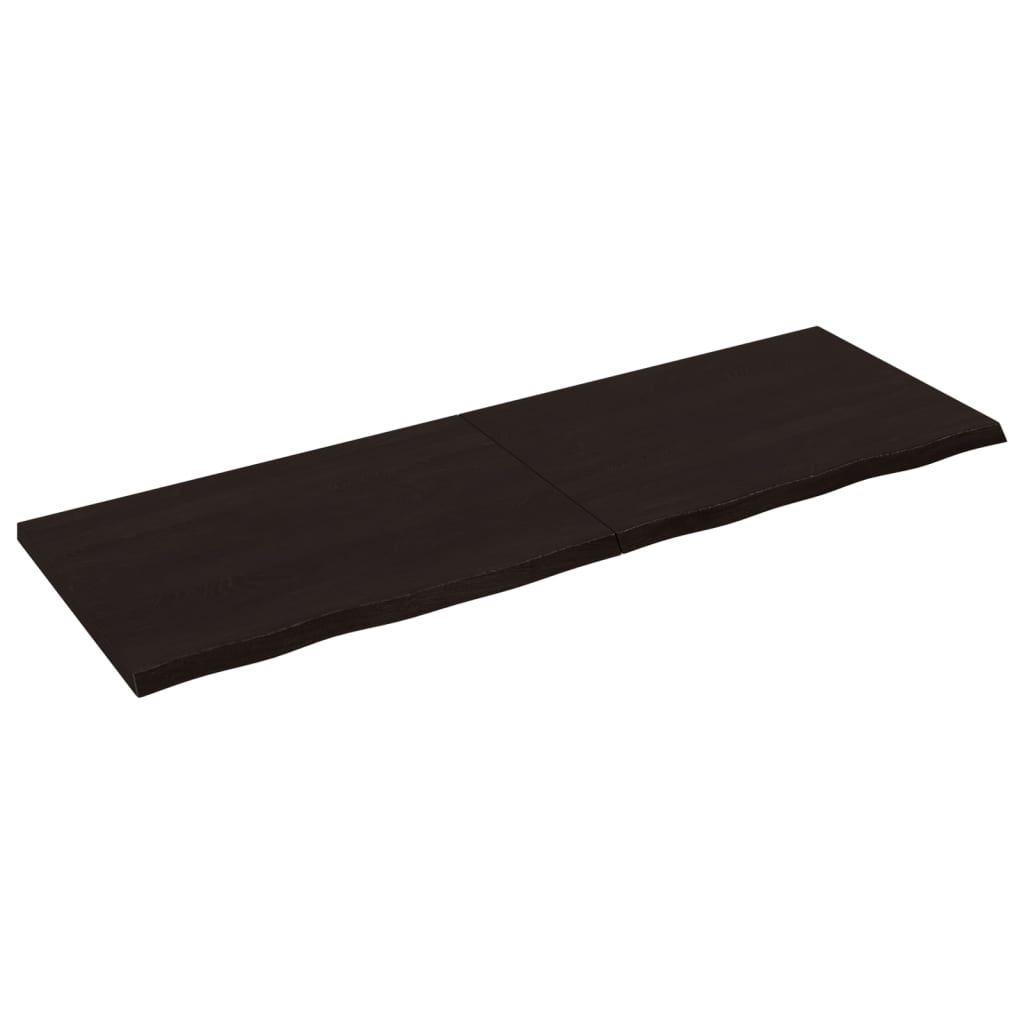 Bordsskiva mörkbrun 180x60x(2-4) cm behandlad massiv ek