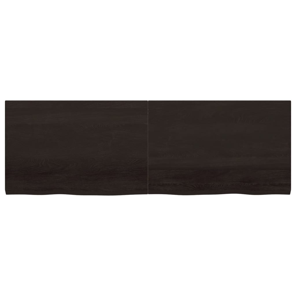 Bordsskiva mörkbrun 180x60x(2-4) cm behandlad massiv ek