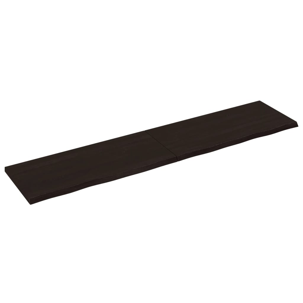 Bordsskiva mörkbrun 220x50x(2-4) cm behandlad massiv ek