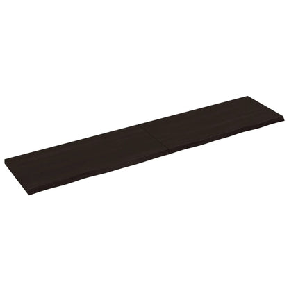 Bordsskiva mörkbrun 220x50x(2-4) cm behandlad massiv ek