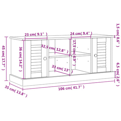 Skobänk VIGO vit 106x35x45 cm massiv furu