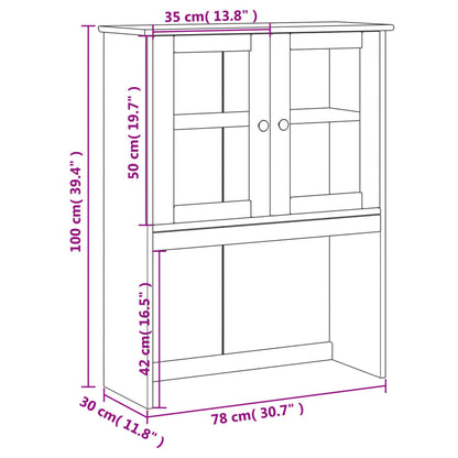 Överdel kommod VIGO 78x30x100 cm vit massiv furu