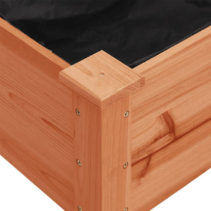 Odlingslåda på hjul med foder brun 71x37x80 cm massivt granträ