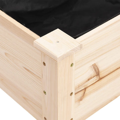 Odlingslåda på hjul med foder 118x59x80 cm massivt granträ