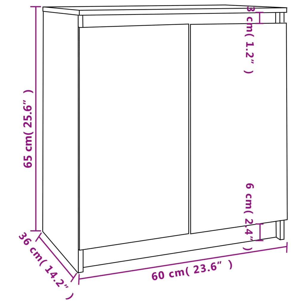 Skåp 60x36x65 cm massiv furu