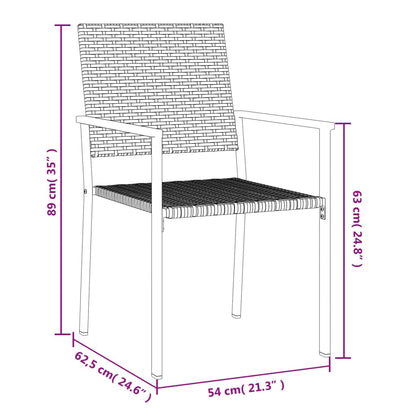 Trädgårdsstolar 4 st svart 54x62,5x89 cm konstrotting