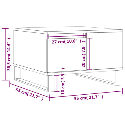 Soffbord brun ek 55x55x36,5 cm konstruerat trä